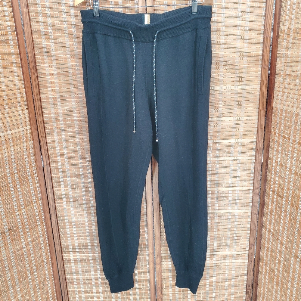 ◇ HUGO BOSS Black Onestino Knit Joggers Size Large Signature Stripe